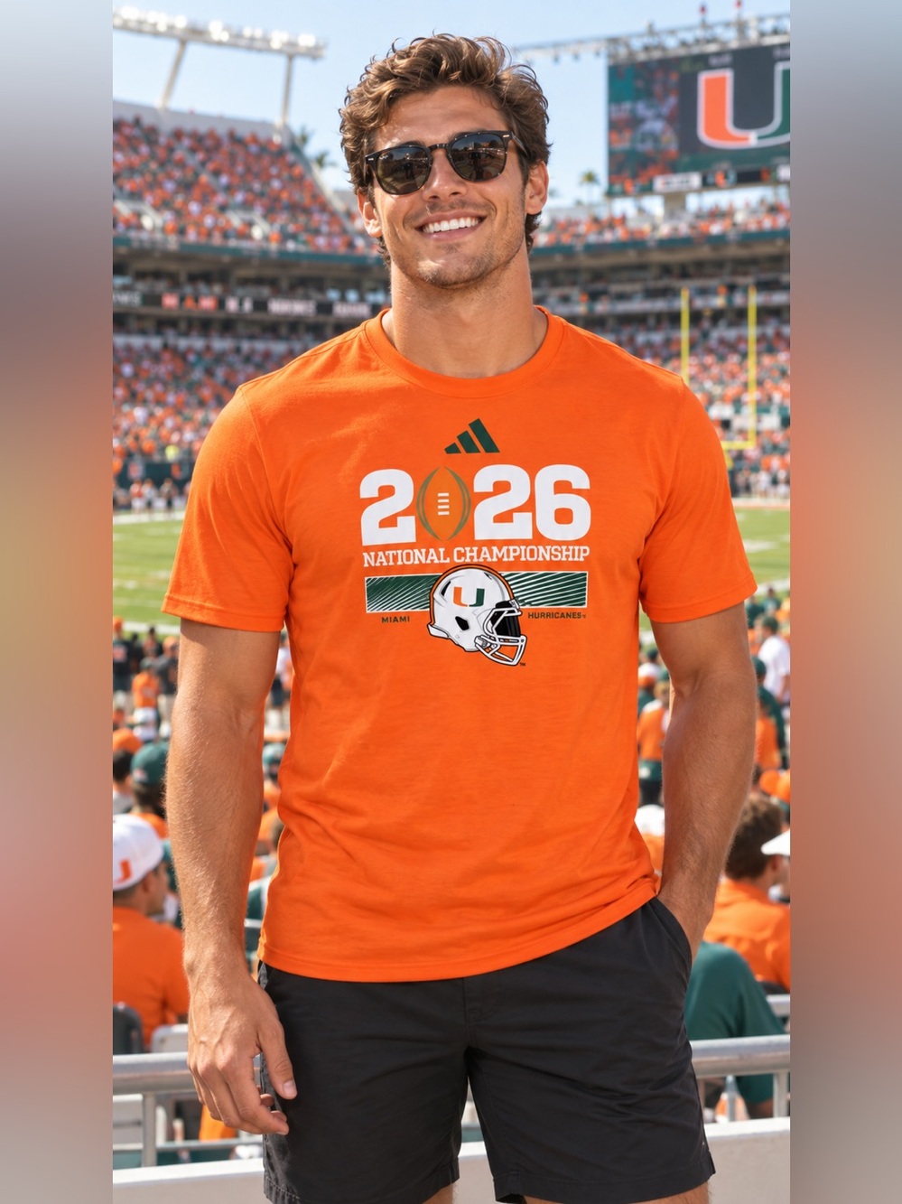 Adidas Miami Hurricanes 2026 National Championship Performance T-Shirt Men’s XL